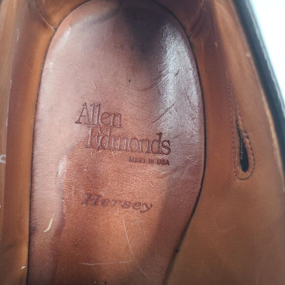 Allen Edmonds Hersey Mens 10 D Oxfords Chili Weave Leather Split Toe Derby Shoes - Picture 6 of 9